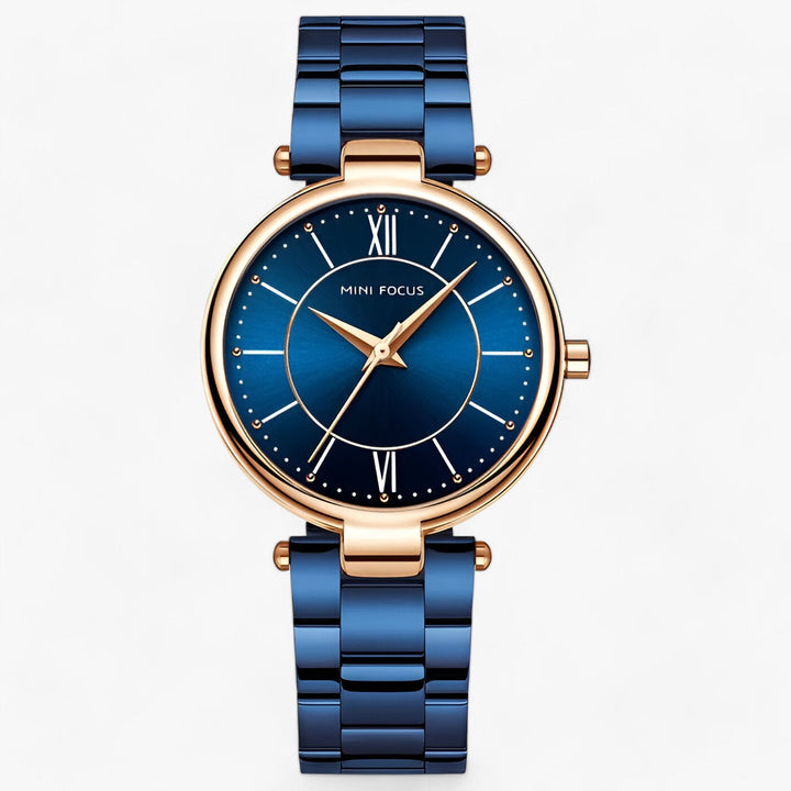 Elegant Dames Quartz Horloge RVS en Minimalistische Wijzerplaat-Horloges-Calora-Blauw-Calora