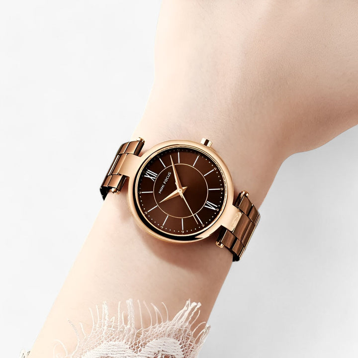 Elegant Dames Quartz Horloge RVS en Minimalistische Wijzerplaat-Horloges-Calora-Blauw-Calora