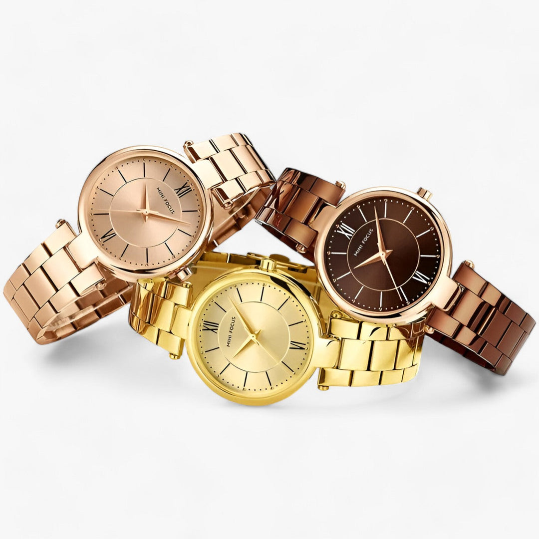 Elegant Dames Quartz Horloge RVS en Minimalistische Wijzerplaat-Horloges-Calora-Blauw-Calora