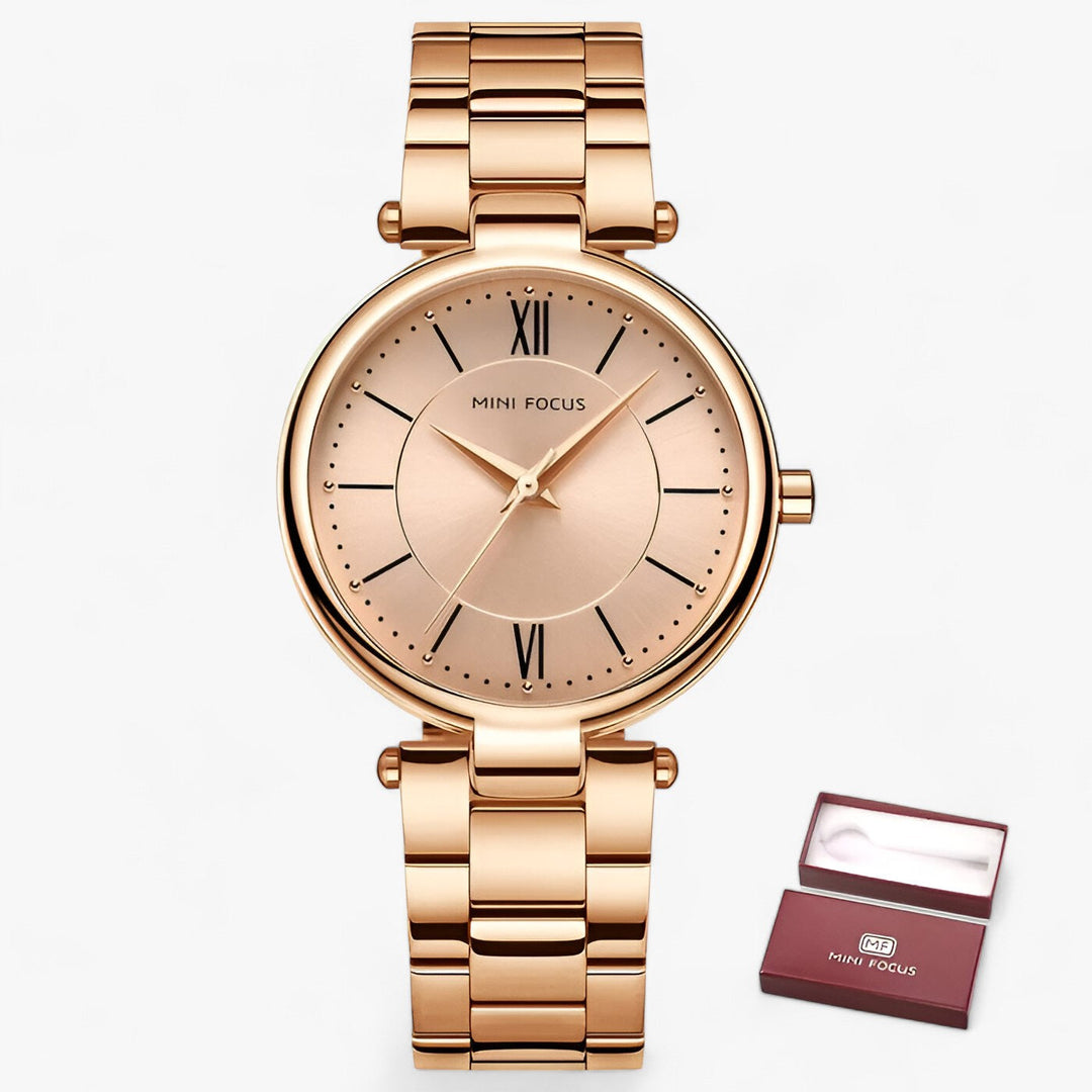 Elegant Dames Quartz Horloge RVS en Minimalistische Wijzerplaat-Horloges-Calora-Blauw-Calora