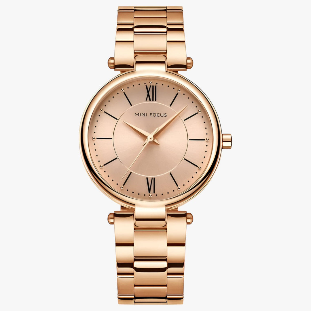 Elegant Dames Quartz Horloge RVS en Minimalistische Wijzerplaat-Horloges-Calora-Roze-Calora