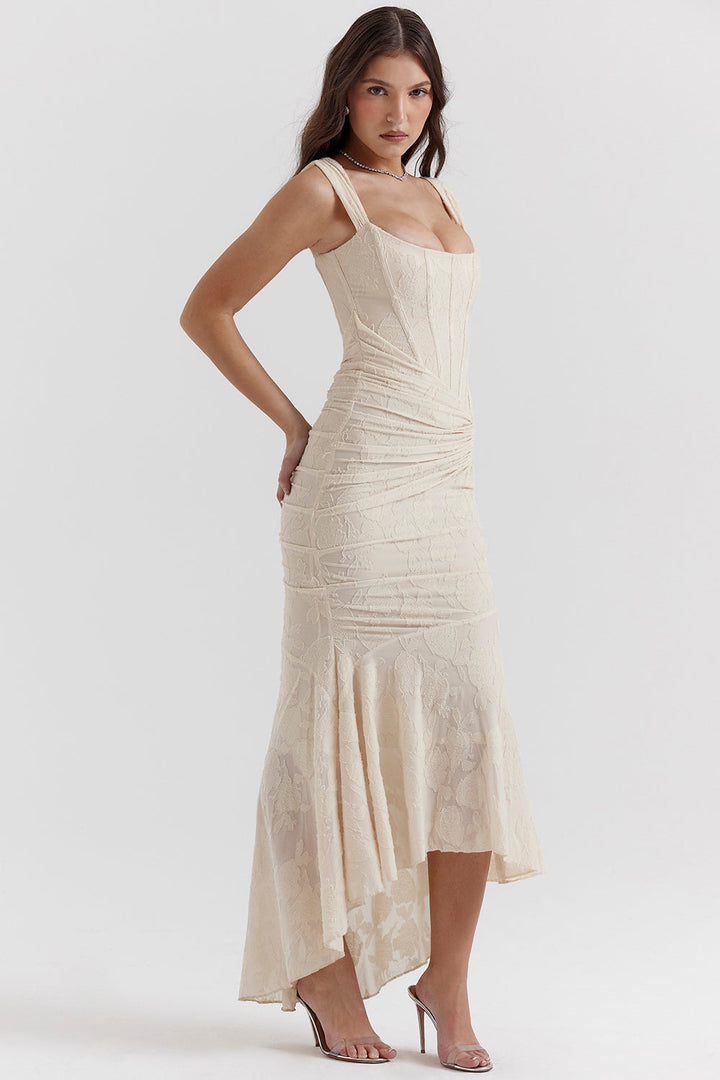Elegant Getailleerde Taillejurk Voor Feest En Avondjes Uit-Feest Jurken-Calora-Roze-4 - 6 (XS)-Calora