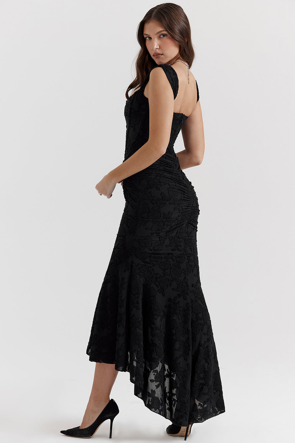 Elegant Getailleerde Taillejurk Voor Feest En Avondjes Uit-Feest Jurken-Calora-Roze-4 - 6 (XS)-Calora