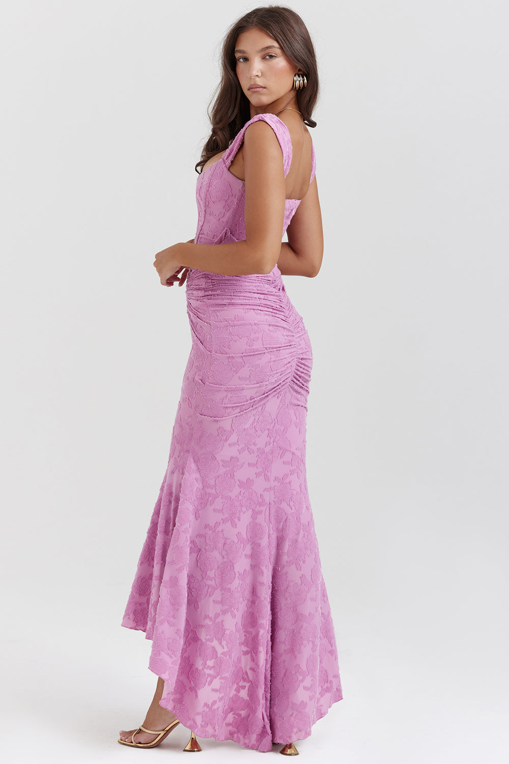 Elegant Getailleerde Taillejurk Voor Feest En Avondjes Uit-Feest Jurken-Calora-Roze-4 - 6 (XS)-Calora
