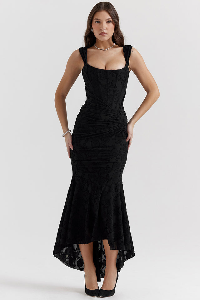 Elegant Getailleerde Taillejurk Voor Feest En Avondjes Uit-Feest Jurken-Calora-Zwart-4 - 6 (XS)-Calora