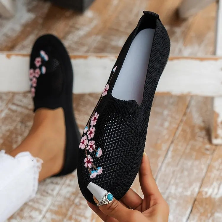 Elegante Ademende Casual Instappers voor Dames met Mesh Ontwerp-Instappers-Calora-Roze-36-Calora