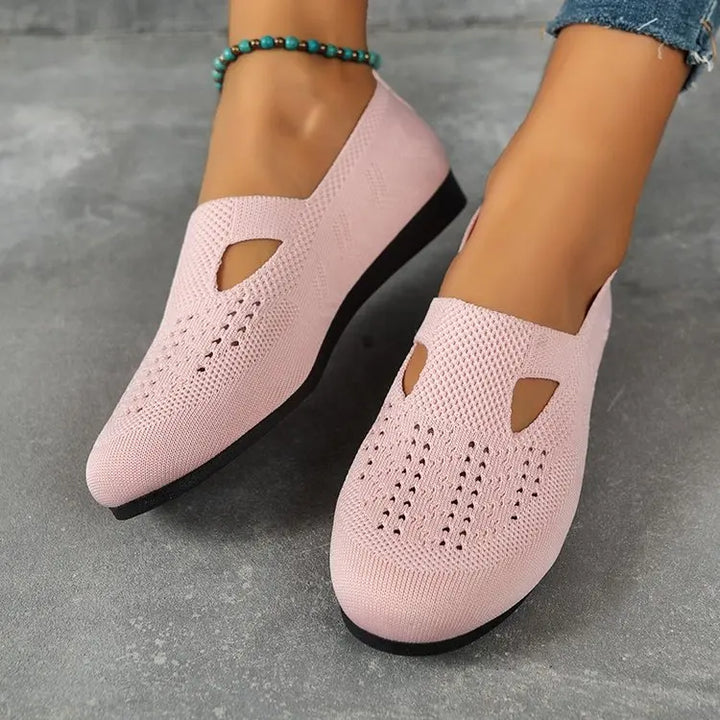 Elegante Ademende Casual Instappers voor Dames met Mesh Ontwerp-Instappers-Calora-Roze-36-Calora