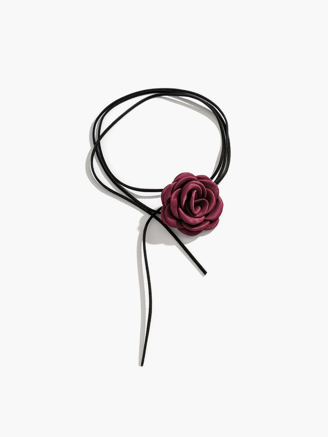 Elegante Bloem Choker Ketting-Kettingen-Calora-Bourgondië-Eén maat-Calora