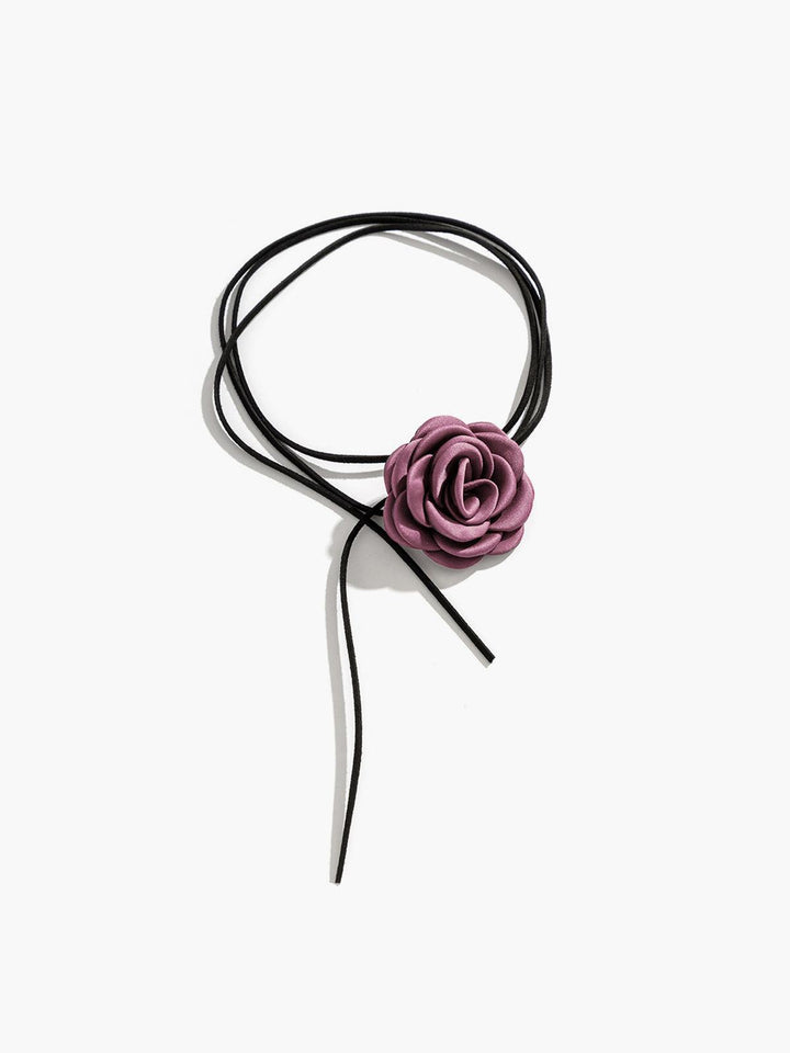 Elegante Bloem Choker Ketting-Kettingen-Calora-Paars-Eén maat-Calora