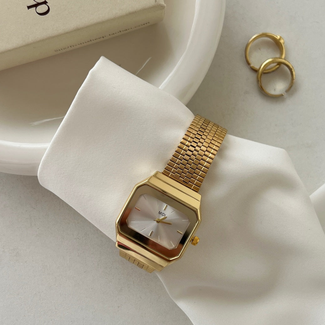 CALORA_ Elegante Dames Quartz Horloge met Retro Design
