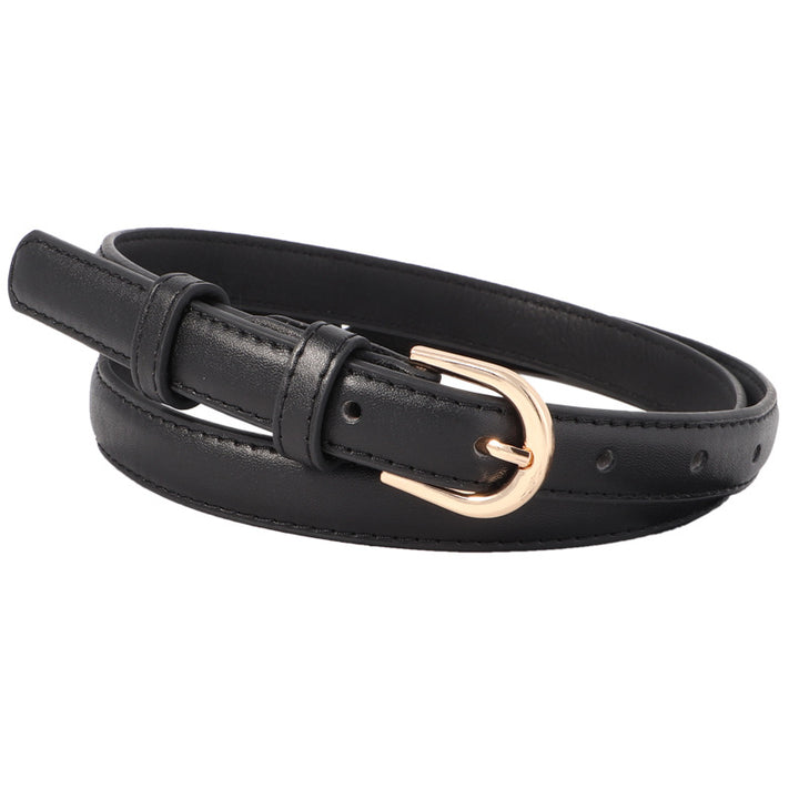 Elegante Effen Leren Riem met Gouden Gesp voor Casual en Formele Outfits-Handtassen-Calora-Rood-95cm-Calora