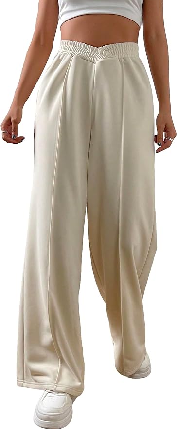 Elegante Elastische tailleband Brede broekspijpen-Wijde Broeken-Calora-Grijs-S-Calora