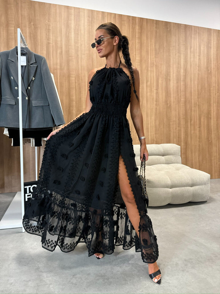 Elegante Flowy Maxi Jurk Met Vrouwelijke Silhouette-Zomer Jurken-Calora-6 - 8 (S)-Calora