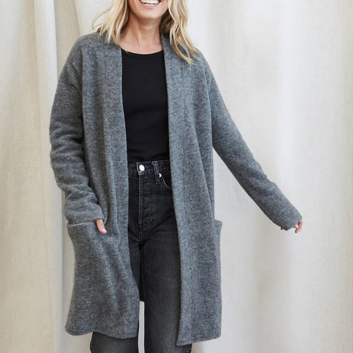 CALORA_ Elegante Gebreide Dames Vest in Effen Kleur voor Herfst en Winter