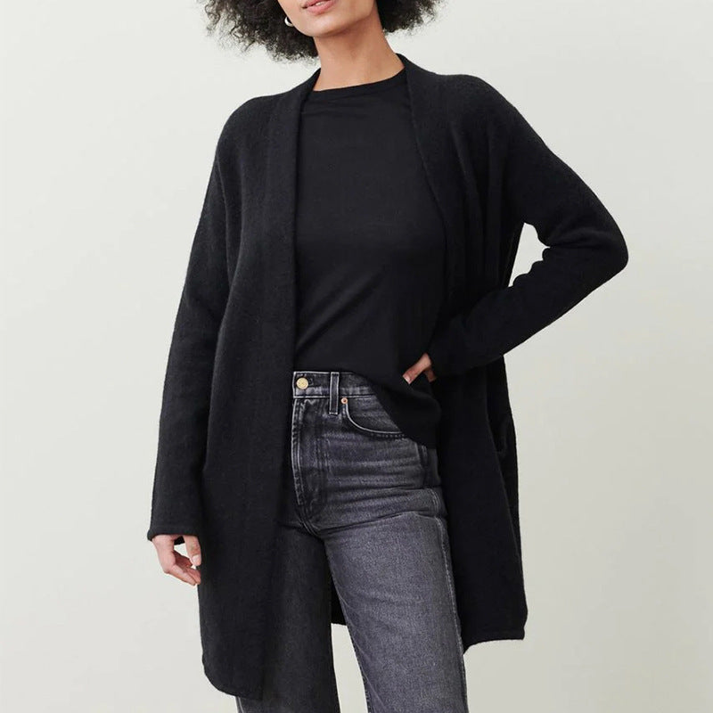 CALORA_ Elegante Gebreide Dames Vest in Effen Kleur voor Herfst en Winter
