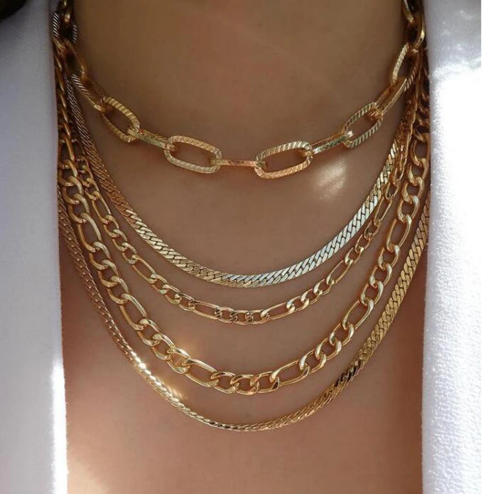 CALORA_ Elegante Gouden Parel Kettingen Set met Kristallen Hangers voor Vrouwen