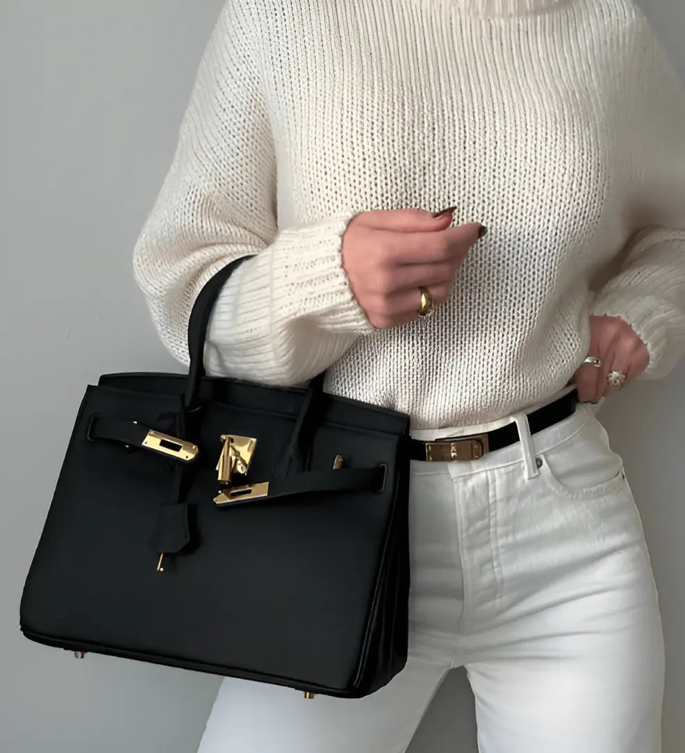 Elegante grote Handtas-Handtassen-Calora-Grijs-30cm-Calora