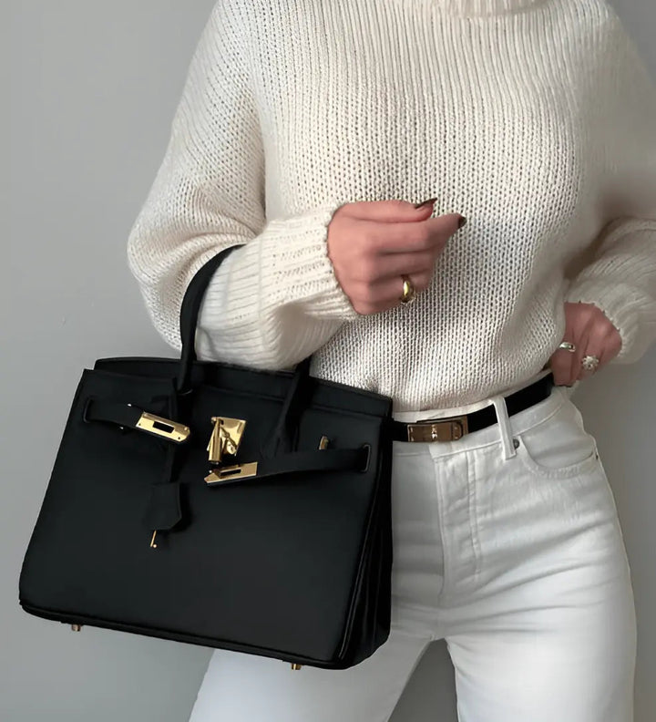 Elegante grote Handtas-Handtassen-Calora-Grijs-30cm-Calora