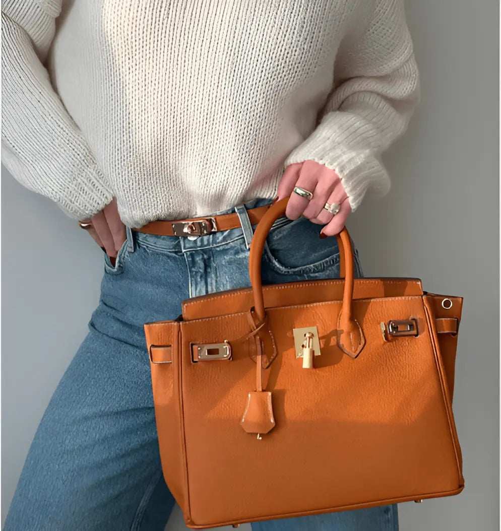 Elegante grote Handtas-Handtassen-Calora-Grijs-30cm-Calora
