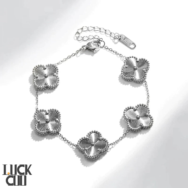 CALORA_ Elegante Hypoallergene Gelukkige Klaver Armband van 14K Verguld Staal