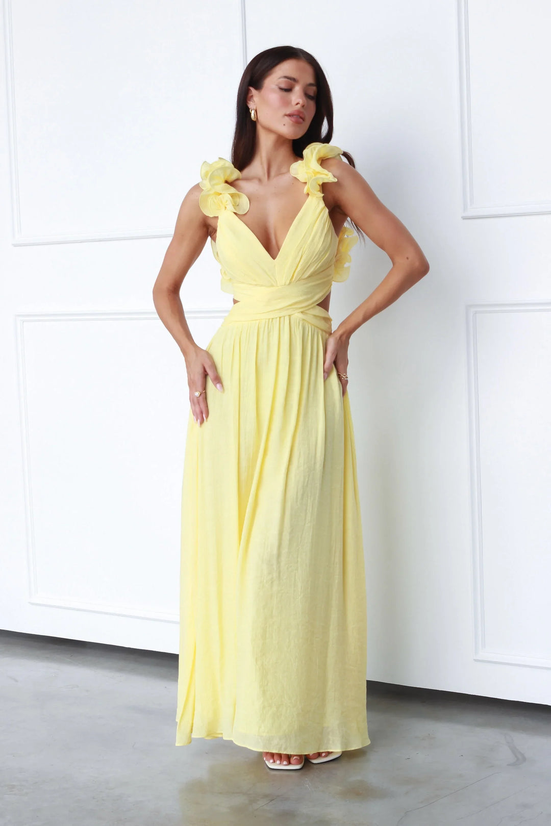 Elegante Jurk Met Diepe V Hals Voor Feest En Date Avond-Feest Jurken-Calora-8 - 10 (S)-Calora