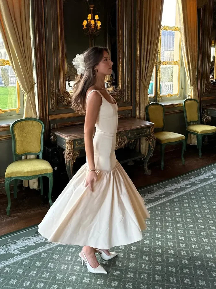 Elegante Lange Jurk Met Ruches En Smalle Spaghettibandjes-Feest Jurken-Calora-Zwart-S-Calora