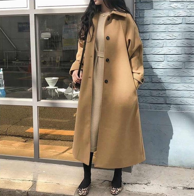 CALORA_ Elegante Lange Trenchcoat voor Vrouwen