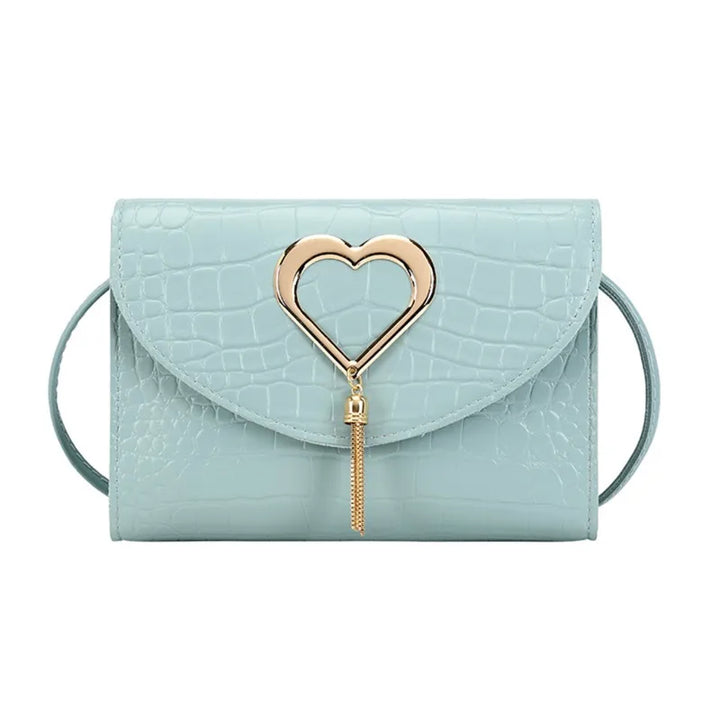 Elegante Leren Handtas met Hart detail-Handtassen-Calora-Blauw-Calora