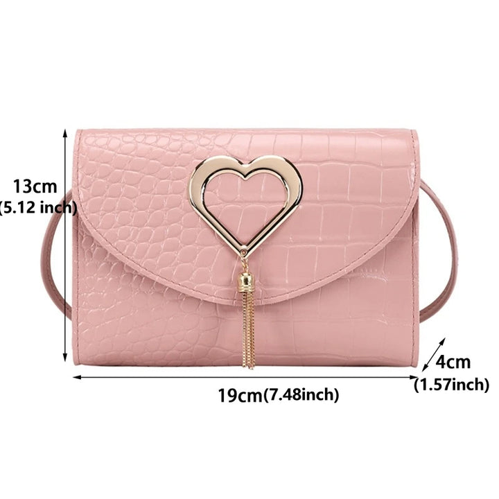 Elegante Leren Handtas met Hart detail-Handtassen-Calora-Zwart-Calora