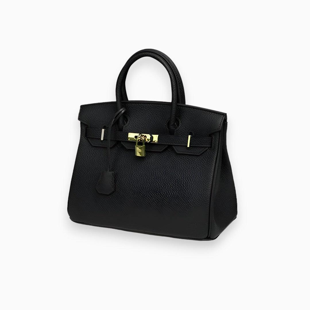 Elegante Leren Handtas met Litchi-patroon-Handtassen-Calora-Grijs-Calora