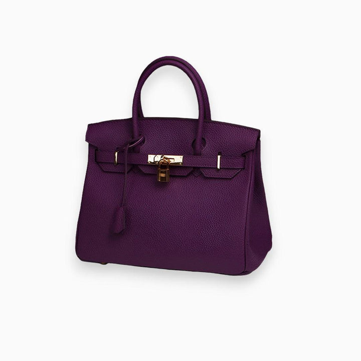 Elegante Leren Handtas met Litchi-patroon-Handtassen-Calora-Grijs-Calora