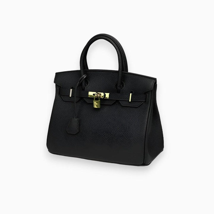 Elegante Leren Handtas met Litchi-patroon-Handtassen-Calora-Zwart-Calora