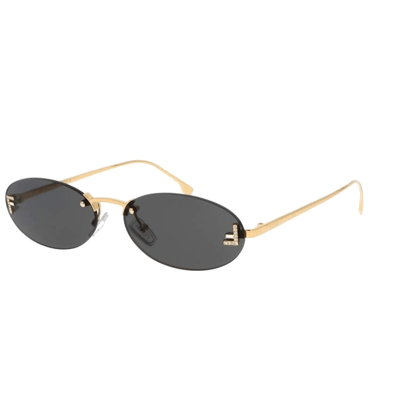 Elegante Ovale Zonnebril met Gouden Accenten en Subtiele Steentjes-Accessoires-Calora-Donkere glazen-Calora