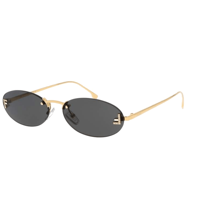 Elegante Ovale Zonnebril met Gouden Accenten en Subtiele Steentjes-Accessoires-Calora-Donkere glazen-Calora