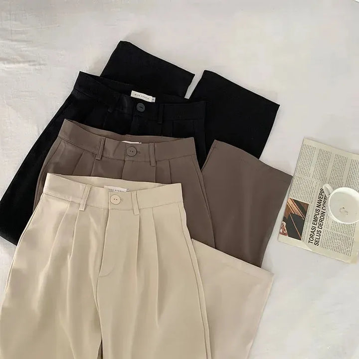 Elegante Pantalon met uitlopende Pijpen-Pantalons-Calora-Beige-S-Calora