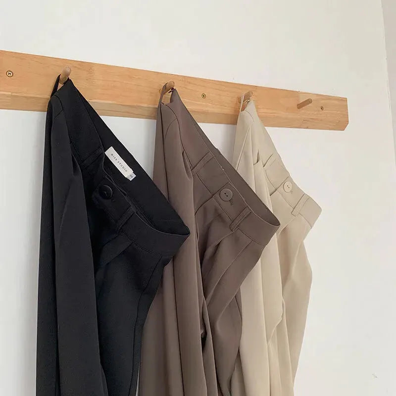 Elegante Pantalon met uitlopende Pijpen-Pantalons-Calora-Beige-S-Calora