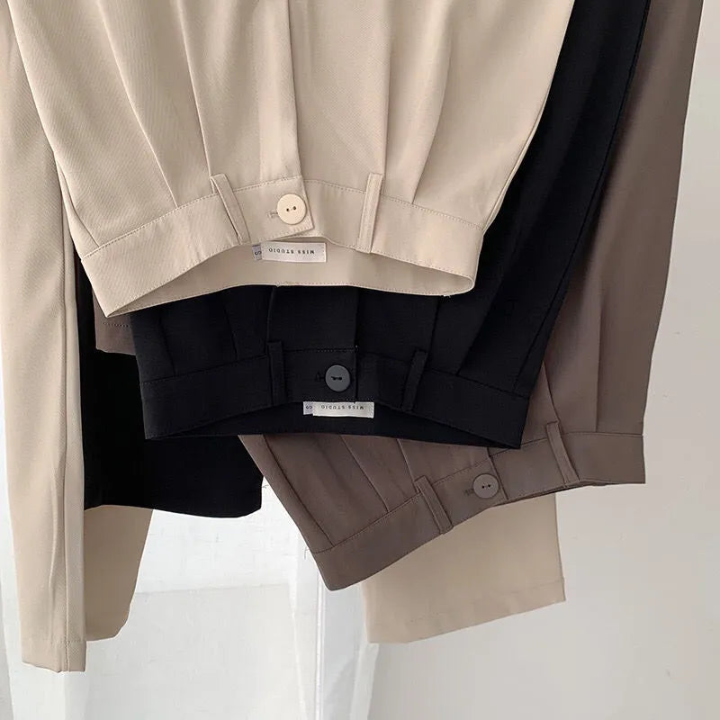 Elegante Pantalon met uitlopende Pijpen-Pantalons-Calora-Beige-S-Calora