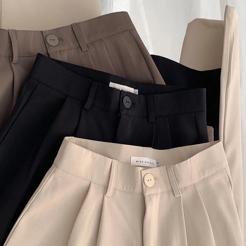 Elegante Pantalon met uitlopende Pijpen-Pantalons-Calora-Beige-S-Calora