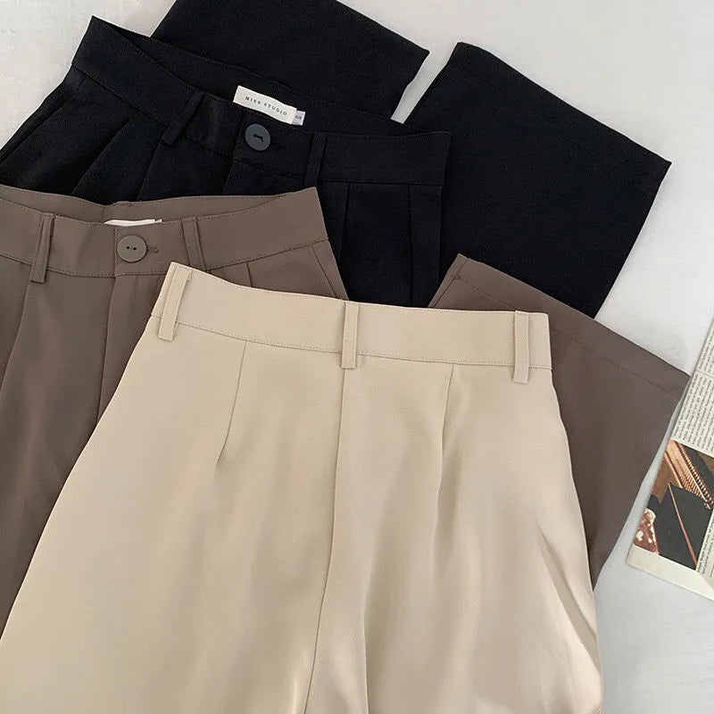 Elegante Pantalon met uitlopende Pijpen-Pantalons-Calora-Beige-S-Calora