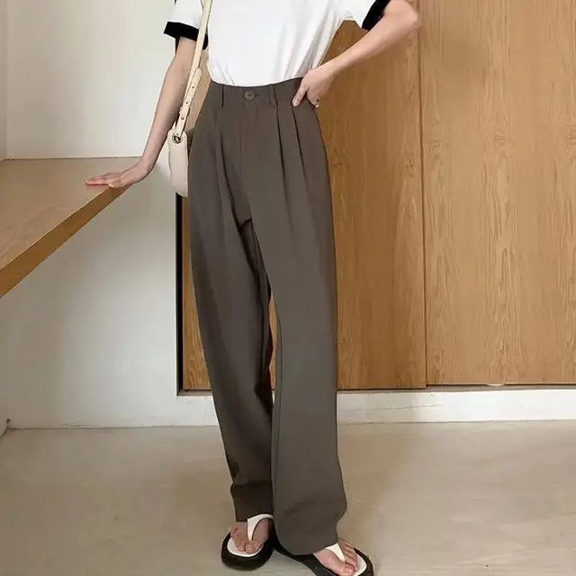 Elegante Pantalon met uitlopende Pijpen-Pantalons-Calora-Beige-S-Calora
