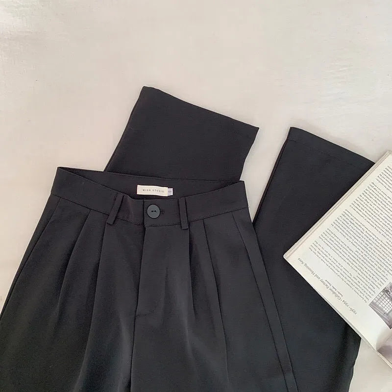Elegante Pantalon met uitlopende Pijpen-Pantalons-Calora-Zwart-S-Calora