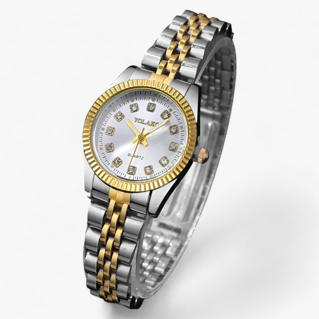 Elegante ronde Gouden armband Horloge-Horloges-Calora-Goud-Calora