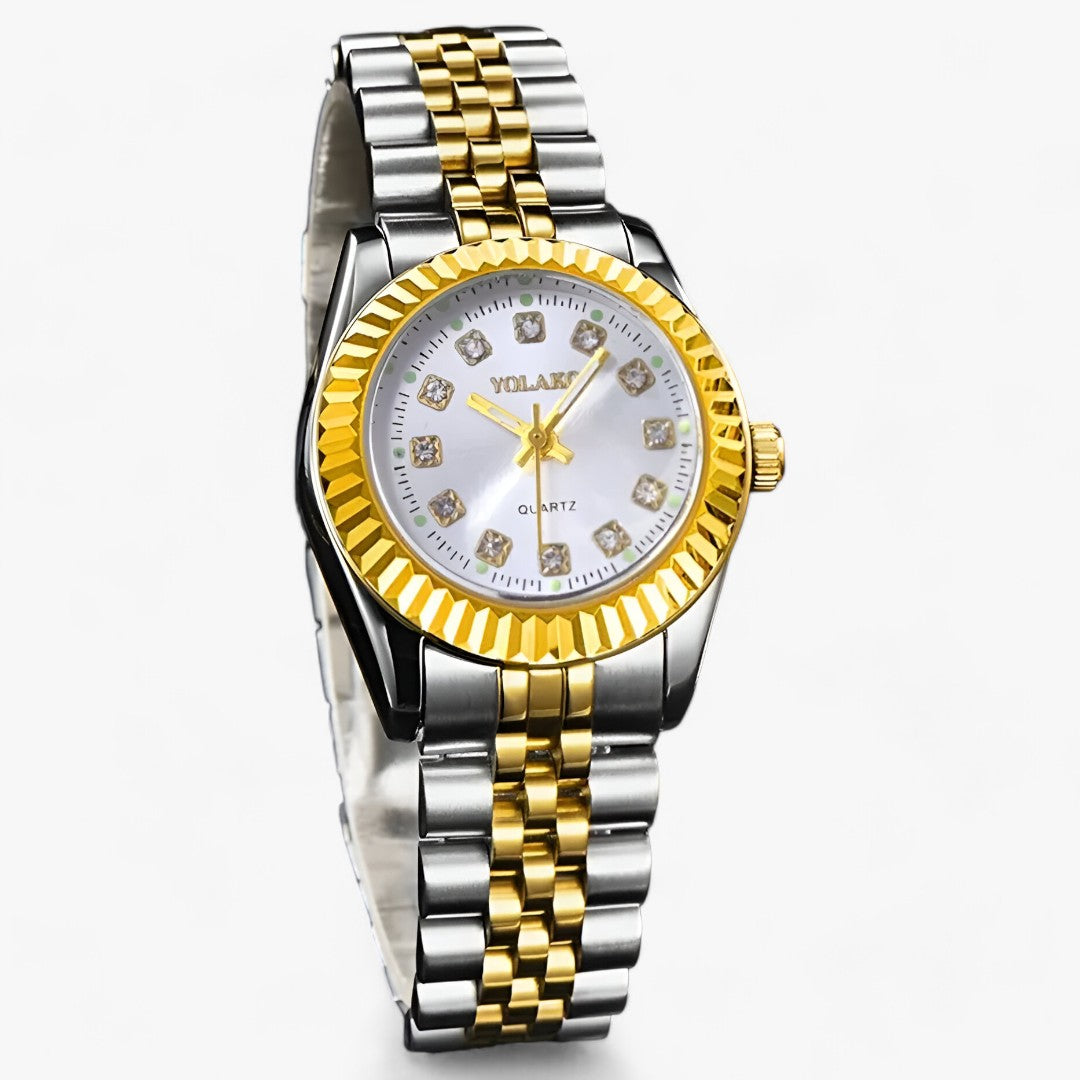 Elegante ronde Gouden armband Horloge-Horloges-Calora-Zwart-Calora