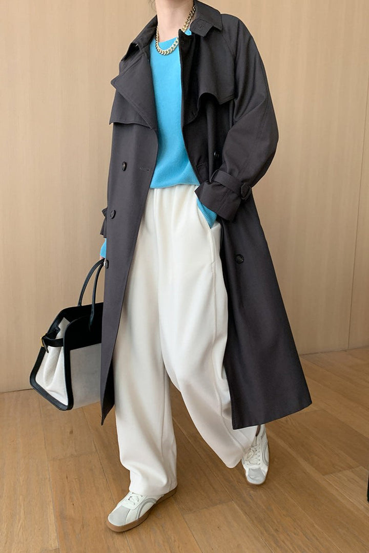 CALORA_ Elegante Ronde Hals Lange Mouw Gebreide Trui Blouse