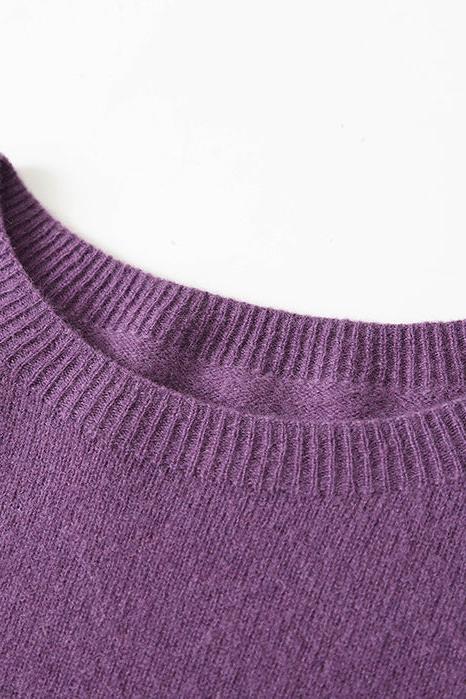 CALORA_ Elegante Ronde Hals Lange Mouw Gebreide Trui Blouse