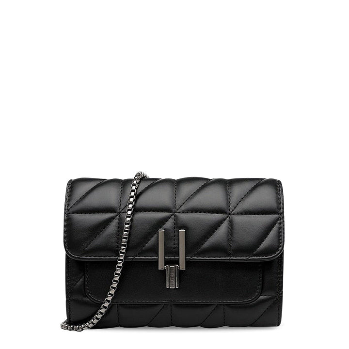 CALORA_ Elegante Vegan Leren Crossbody Tas met Zachte Voering en Zwarte Details