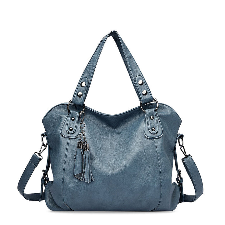CALORA_ Elegante Vegan Leren Draagtas met Zachte Voering en Zwarte Details