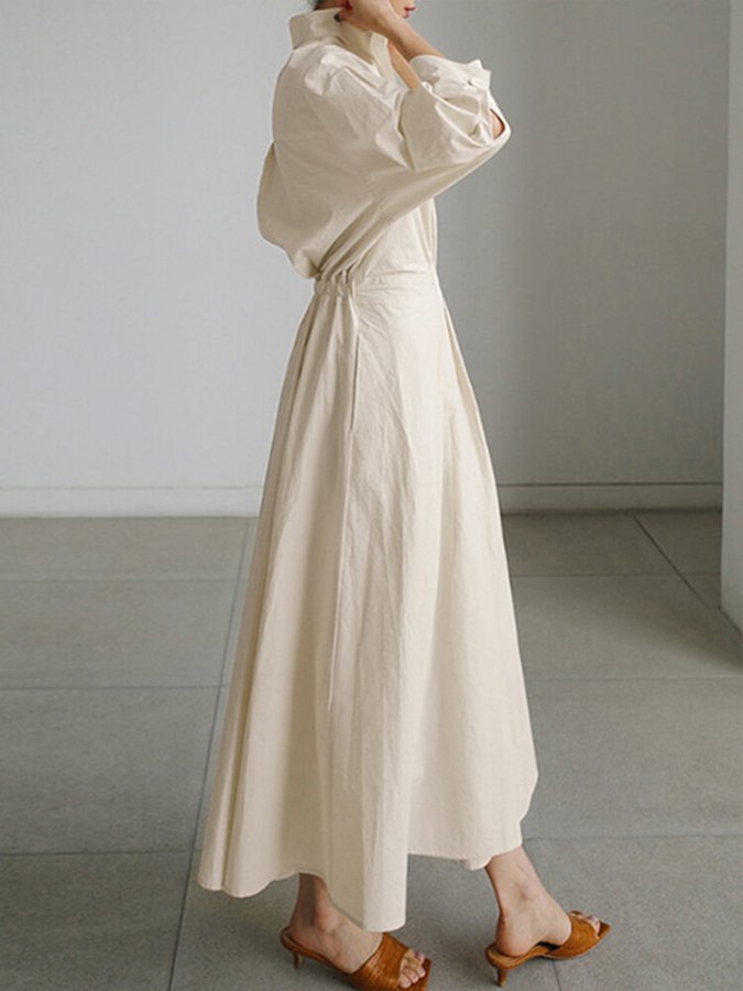 CALORA_ Elegante Vintage-Inspiratie Damesjurk van Lichtgewicht Stof