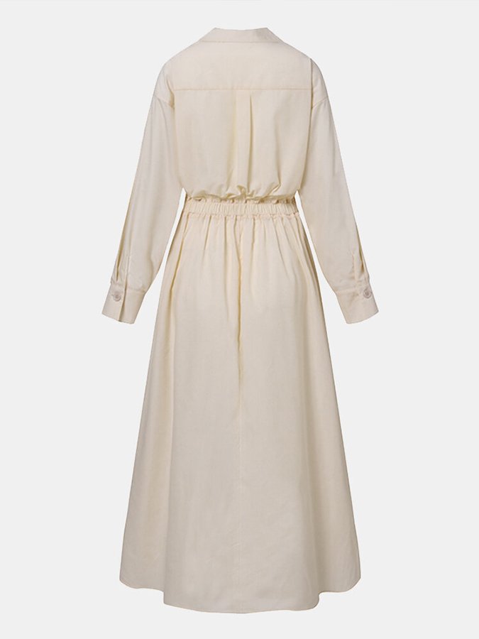 CALORA_ Elegante Vintage-Inspiratie Damesjurk van Lichtgewicht Stof