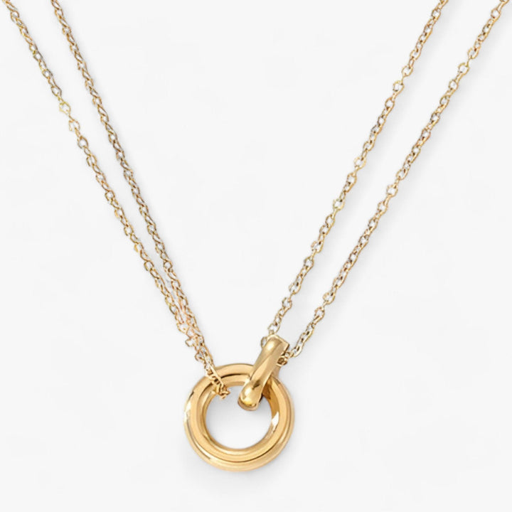ELENA | Gouden Ketting met Cirkelhanger-Kettingen-Calora-Gouden kleur-Calora